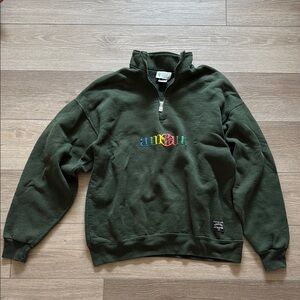 Mauvais Garçon x Vtg Russell Athletic Half-Zip Forest Green Sweatshirt - Sz XL